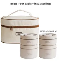 Boîte à lunch ronde isolée en acier inoxydable 304 >3 étages 501-800ML Boîte à bento pour étudiants avec couvercle hermétique Portable