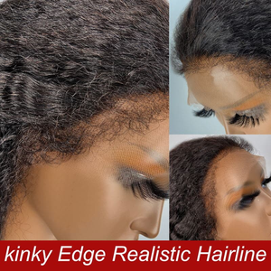 <strong>4C</strong> Kinky <strong>Edge</strong> 13x4 13x6 HD Lace Front Yaki Straight Human Hair <strong>Wigs</strong> for Black Women Cheap Yaki Lace Frontal <strong>Wig</strong> - Product Image 4