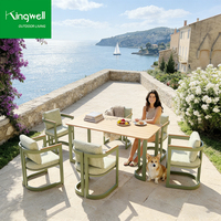 Ensemble de mobilier de jardin en aluminium imperméable et résistant aux UV, prix de gros, table et chaises de bistrot pour l'extérieur