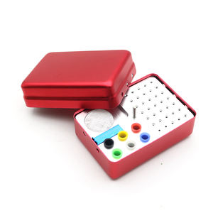 Scatola Organizzatrice per Frese Dentali in Alluminio Autoclavabile a 35 Fori Multiuso e Porta Punte di Guttaperca con 6 Fori Colorati e Coperchio - Product Image 6