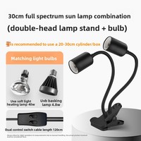 Lampe chauffante réglable pour reptiles, douille en céramique E27 avec ampoule UVA UVB détachable pour tortue et lézard