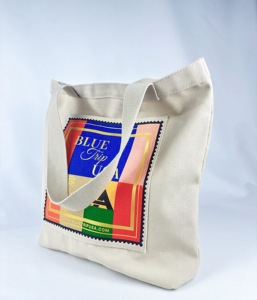 Sac de shopping pliable réutilisable en toile de coton avec poche intérieure, imprimé avec un logo personnalisé - Product Image 1