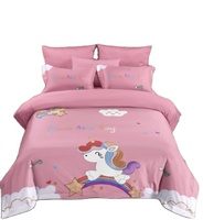 Belle literie mignon 3D numérique licorne housse de couette ensemble de literie 100% Polyester fille literie Collection bas quantité minimale de commande ensemble de linge de lit