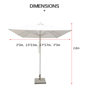 <span class=keywords><strong>3x3M</strong></span> <span class=keywords><strong>Square</strong></span> Design Outdoor Cafe Patio Garten Wasserdichter Mittelpol Weißer Regenschirm Sonnenschirm - Product Image 2