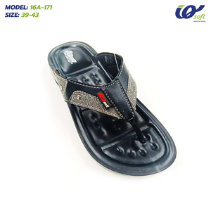 รองเท้าแตะแบบสไลด์ของผู้ชายหนัง PU แบบไทย16A-171น้ำหนักเบาสวมใส่สบายทนทานออกแบบให้มีการใช้งานหรือส่งออกคำสั่งซื้อ - Product Image 5