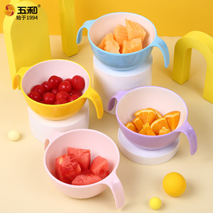 Wuhe Childrens Bowl With Handle Melamine Bpa Free Anti Scalding For Kids Home Use - Product Image 5