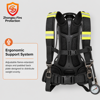 Appareil respiratoire à air comprimé jaune, respirateur à dos, masque facial complet, équipement de sécurité d'urgence pour la lutte contre les incendies