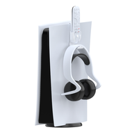 Support de rangement multifonctionnel 2-en-1 à suspendre latéralement pour console PS5, télécommande et écouteurs