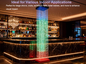 Rideau lumineux LED 3D en cristal de <span class=keywords><strong>3</strong></span> mètres, couleur pleine, blanc chaud, DMX512, éclairage de scène pour mariages, hôtels, concerts, parcs à thème, bars - Product Image 4