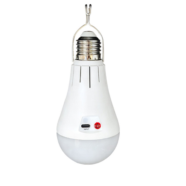 Plastic LED Emergency Bulb Light Outdoor Camping Solar-Powered USB Rechargeable Li-ion Battery Remote control switch