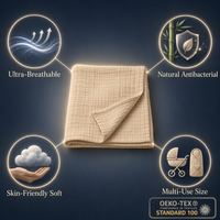 Manta Envolvente para Bebé con Logotipo Personalizado, de Bambú y Algodón, Certificada OEKO-TEX, 120x120cm, Set de Regalo, Manta Envolvente de Muselina Suave para Recién Nacido
