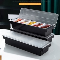 Boîte à fruits en plastique commerciale avec couvercle, 3/4/5 compartiments, pour magasins de thé au lait et de poudre glacée, avec poignées, design moderne
