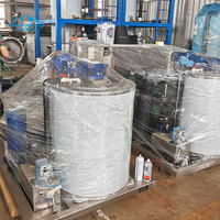 Machine à glace industrielle de 500 kg à 2000 kg avec moteur et pompe à refroidissement par air pour usine de produits de la mer et chaîne du froid