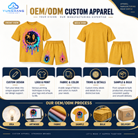 Ensemble streetwear deux pièces pour homme : T-shirt en coton mélangé tricoté à séchage rapide avec motif graphique et short à cordon de serrage
