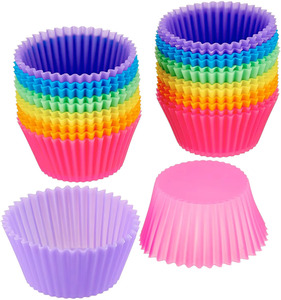 <b>Silicone</b> Cupcake <b>Baking</b> Cups 24 Pack, Reusable & Non-stick Muffin Cupcake Liners Holders Set for Party Halloween Christmas - Product Image 3