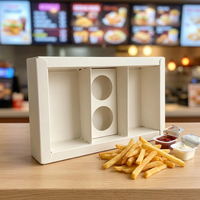 Boîte à pâtisserie de haute qualité avec logo personnalisé, estampage à chaud, lamination brillante, recyclable, support pour sauce, insert de qualité alimentaire, sushi, shawarma, cadeau