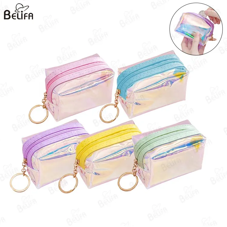 Grosir kustom mini TPU bening transparan dompet koin tas uang