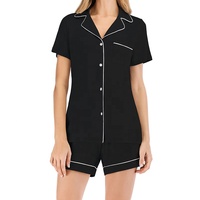 Ensemble en modals pour femmes-Top à manches courtes-Vêtements de nuit-Pyjamas-Vêtements de maison grande taille-Ensemble de vêtements de maison