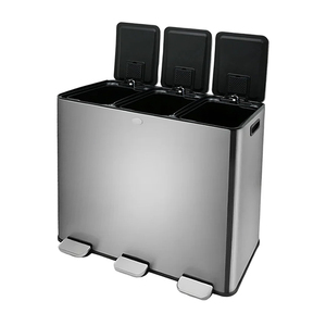 <span class=keywords><strong>Poubelle</strong></span> métallique en acier inoxydable <span class=keywords><strong>3</strong></span>*30 litres <span class=keywords><strong>90L</strong></span> <span class=keywords><strong>Poubelle</strong></span> à <span class=keywords><strong>3</strong></span> <span class=keywords><strong>compartiments</strong></span> <span class=keywords><strong>Poubelle</strong></span> à déchets recyclés - Product Image 3