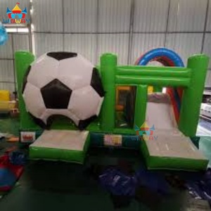 Prix d'usine, taille personnalisée, château gonflable commercial de football avec toboggan, structure de saut extérieure, écologique, garantie 3 ans - Product Image 5