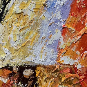 Peinture à l'huile abstraite sur toile, peinte à la main, encadrée, pour décoration murale de bureau, hall d'entrée, maison de bord de mer, idée cadeau - Product Image 6