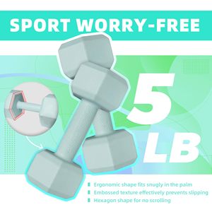 Neoprene <b>Dumbbell</b> Hand Weight Sets 5/10/15/20lbs 5 Colors Exercise Fitness Free Weights Women Men Home Gym Equipment Arms & Body - Product Image 4