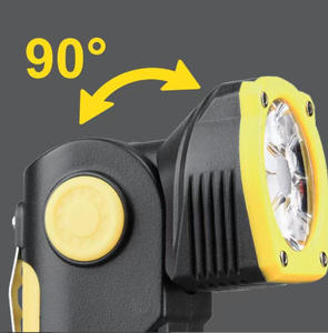 Đa chức năng 90 xoay ABS cơ thể đèn pin bên ánh sáng màu đỏ Nam châm móc Clip cắm trại ánh sáng Sạc <span class=keywords><strong>Torch</strong></span> ánh sáng - Product Image 4