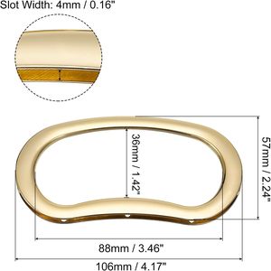 Uxcell Oval Handbag Handles Pcs Metal <b>Purse</b> Handles Handbag Handles Replacement For Tote <b>Purse</b> Making DIY Craft Gold - Product Image 2