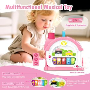 Juguete Educativo Musical Bilingüe EPT 10 en 1 para Niños Pequeños de 1 a 3 Años con Luces, Sonidos, Perrito de Peluche y Coche Rosa - Product Image 3