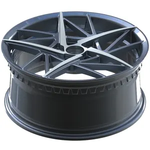 High Security Anti-flat Tire Wheel Customization 17x8j Black Machine Surface 5x114.3 Alloy Rim Car For Tesla Model 3 Model Y