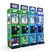 Machine d'arcade commerciale à griffes verticale mince, 1 joueur, avec LED vertes, en verre trempé, à monnayeur, pour attraper bonbons et jouets de boutique