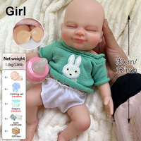 Poupées reborn en silicone de 30 cm, bébé ange endormi réaliste pour filles, corps souple, détails peints à la main, compagnie paisible et apaisante