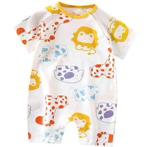 Combinaison pour bébé, style été, unisexe, manches courtes, combinaison fine pour nouveau-né, combinaison de ramper, vêtements pour bébé en coton pur - Product Image 5