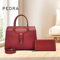Set Dompet dan Tas Tangan Wanita PEDRA BRAND, Model Stylish Kapasitas Besar, Bahan PU Lembut, Menerima OEM, Logo dan Warna Custom