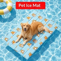 Alfombrilla de Gel Refrigerante para Mascotas al por Mayor con Estampado de Perro de Dibujos Animados, Almohadilla de Hielo de Verano para Gatos, Perros, Jaulas y Áreas de Descanso Interiores