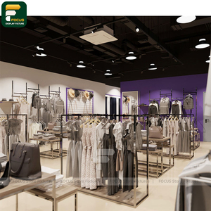 Expositor de Ropa de Alta Gama para Boutique, Panel de Pared, Armario para Colgar Prendas, con Detalles en Vidrio - Product Image 3