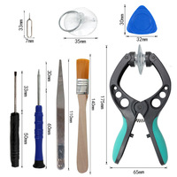 Kit de réparation de téléphone portable multifonctionnel 20-en-1 à commande manuelle, 45 composants en acier et plastique, pour ouverture d'écran LCD iPhone et coque souple
