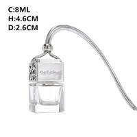 8ML Carré Transparent Diffuseur de Parfum de Voiture Bouteille Bouchon à Vis Or Argent Noir Liquide Parfums Désodorisant de Voiture Aromathérapie