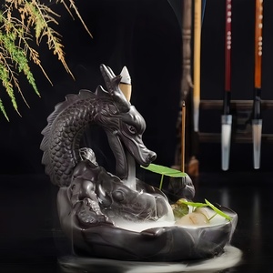 Brûleur <span class=keywords><strong>de</strong></span> bâtonnets d'encens Dragon Home, porte-cônes d'encens en céramique avec 10 cônes gratuits - Product Image 2