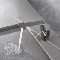 Robinet de lavabo moderne monocommande chromé avec cartouche céramique pour hôtels et écoles (vente en gros)