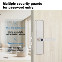 Cerradura Digital LOCKAI P5 de Aleación de Aluminio para Puertas de Madera/Acero/Aluminio, Desbloqueo por Huella Dactilar, Tarjeta, Contraseña, Código, Llave, Wi-Fi y Nube