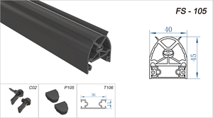 Bord de sécurité FS-105 pour porte à volet roulant industriel Pare-chocs en caoutchouc de sécurité anti-collision avec capteur - Product Image 2