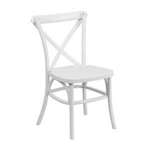 उच्च गुणवत्ता वाला मोर रंग लकड़ी क्रॉसबैक चेयर किराये की शादी रेस्तरां कुर्सी क्रॉस कुर्सी - Product Image 5