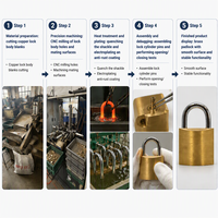 Cadenas en laiton massif de 30 mm de haute sécurité et de bonne qualité, à clé différente/à clé identique