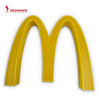 BRANDNEWSIGN Fabricant Personnalisé Big M Led Lettre Signalisation Restaurant Extérieur Publicité Canal Métallique Lettre Logo D'entreprise Signe
