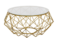 Table basse centrale ronde avec cadre en métal de salon en verre noir pour maison Bar cuisine centre commercial ou salle à manger Table à thé en bois