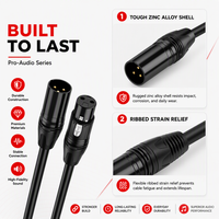Câble audio professionnel XLR mâle-femelle pour microphone, équilibré, OEM