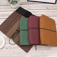 Couverture de carnet en cuir, étui de protection pour journal de voyage avec bande élastique, pochette multi-cartes, couverture de planificateur rechargeable