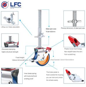 EN1004 Gerüst-PU-Lenkrad mit Gewindes chaft und Zn-plattiert für mobile Aluminium-Hoch arbeitsbühnen für Gerüste - Product Image 4