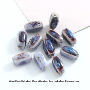 Perles en céramique en gros pour la fabrication de bijoux DIY, entretoises en poterie émaillée faite à la main, forme irrégulière, pour bracelets et colliers - Product Image 6